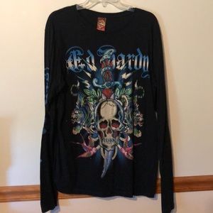 Men’s Large Ed Hardy T with Rhinestones